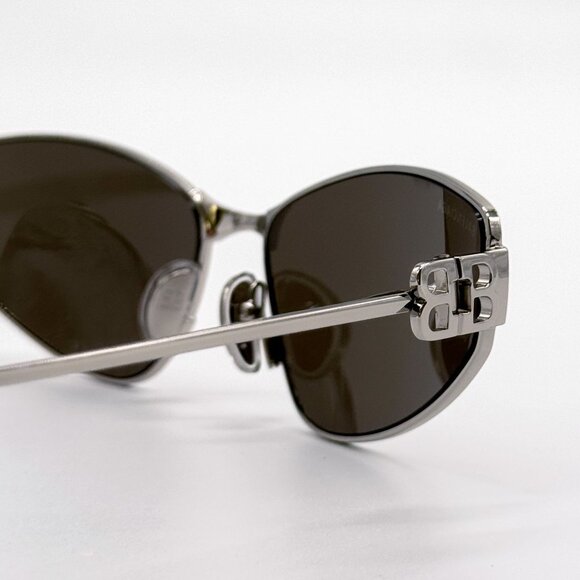 NEW BALENCIAGA SUNGLASSES BB0335S 006 SILVER UNISEX EYEWEAR main image 4